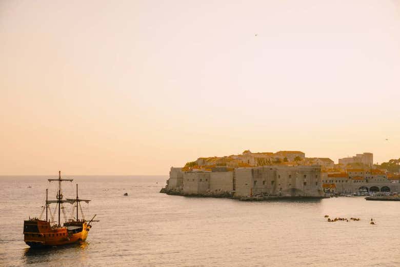 Coucher de soleil sur la côte de Dubrovnik