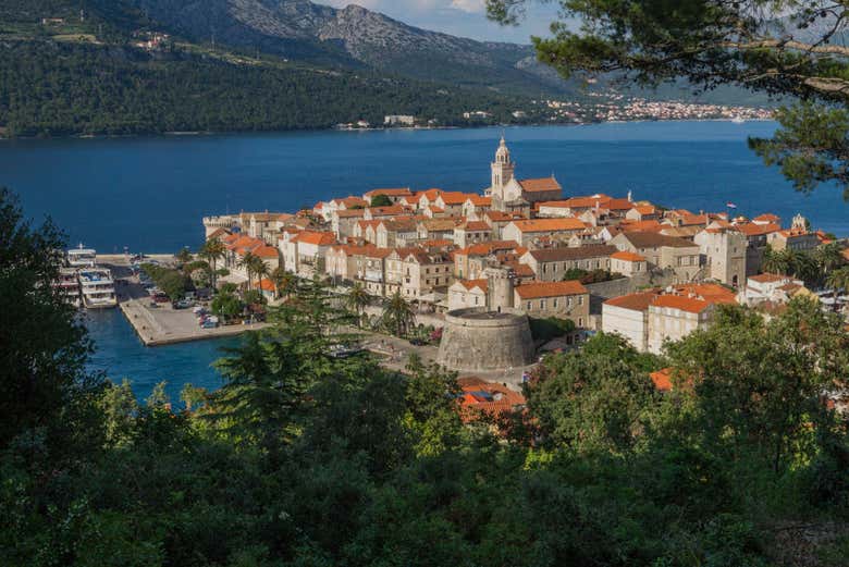 Vue panoramique sur Korčula 